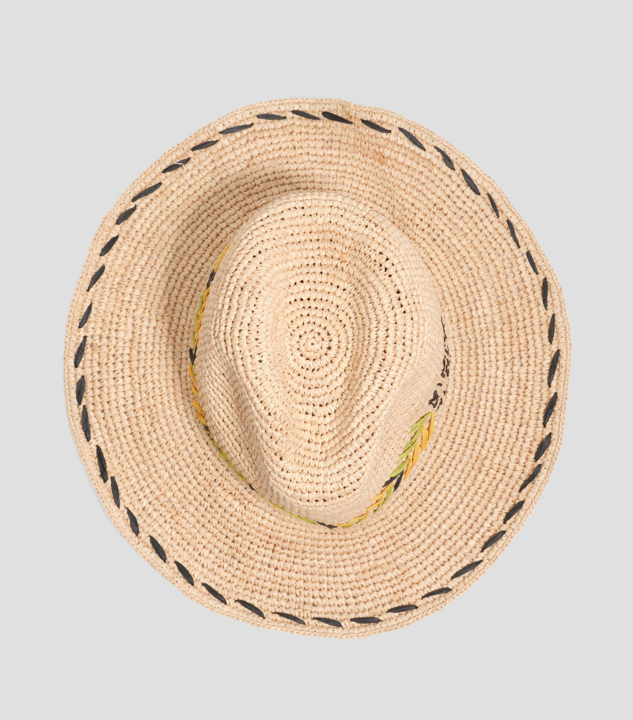 Sombrero fedora con bordado multicolor Mujer